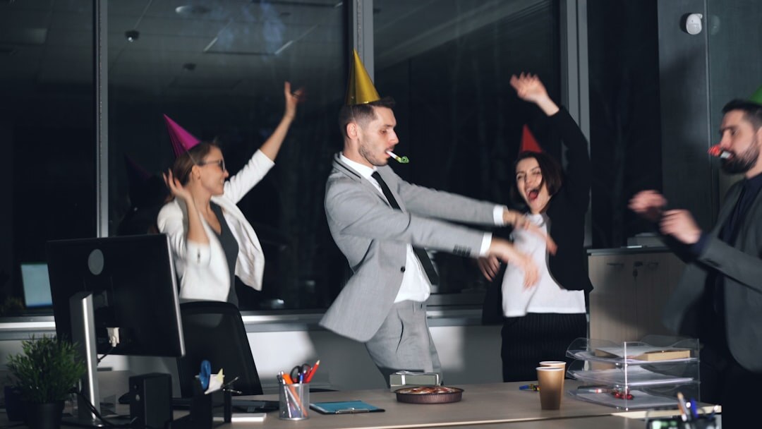 business people celebrating at event