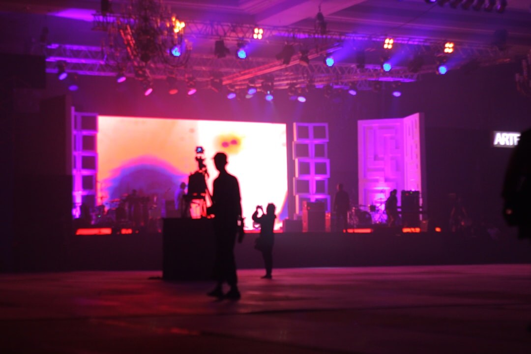 business summit stage with lights